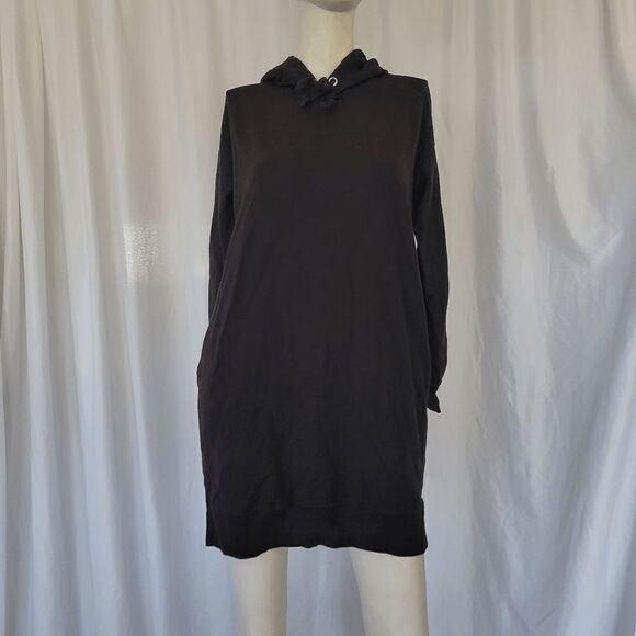 The Drop black hooded  mini sweater dress size XXS over size - Picture 6 of 9